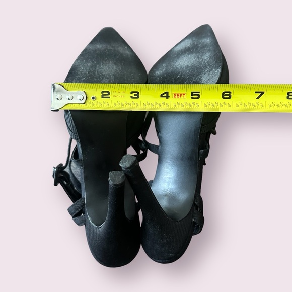Women’s Colin Stuart Vintage Black Pointy Toe Strappy 4” High Heel Shoes - Picture 11 of 11